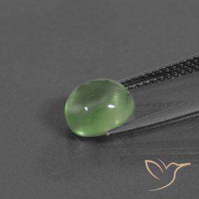 9,17 ctw natürlicher gelblich-grün Prehnit, Oval, Transparent