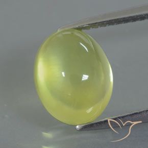 3.64ct Natürlicher hellgelb Prehnit, Oval, Transparent / Lichtdurchlässig