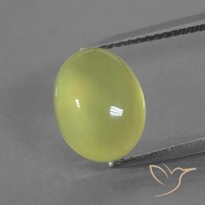 4.31ct Natürlicher hellgrünlich-gelb Prehnit, Oval, Transparent / Lichtdurchlässig