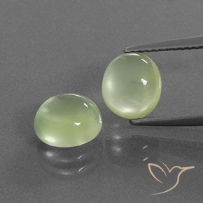 3.94ctw Natürlicher Mittelgrün Prehnit, Oval, Transparent