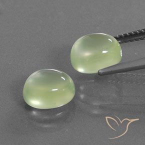 4.64 ct natürliche Blasses Birnengrün Prehnit-Edelsteine, Oval, Transparent / Lichtdurchlässig