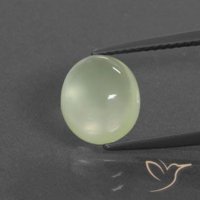 3.29ct Natürlicher Olivgrün Prehnit, Oval, Transparent / Lichtdurchlässig