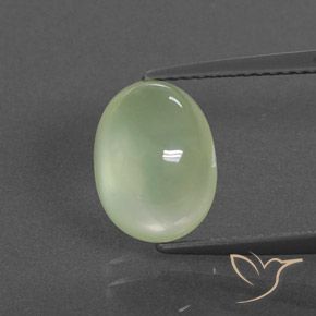 4.00ct Natürlicher Blasses Birnengrün Prehnit, Oval, Transparent / Lichtdurchlässig