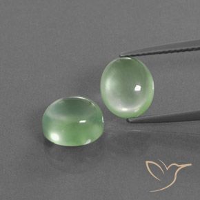 5.50ctw Natürlicher Blasses Birnengrün Prehnit, Oval, Transparent / Lichtdurchlässig
