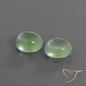 5.50 ct natürliche Blasses Birnengrün Prehnit-Edelsteine, Oval, Transparent / Lichtdurchlässig