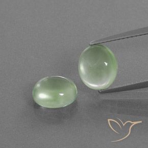 4.16ctw Natürlicher gelblich-grün Prehnit, Oval, Transparent
