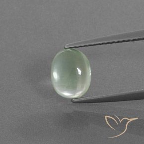 1.61ct Natürlicher Blasses Gelbgrün Prehnit, Oval, Transparent