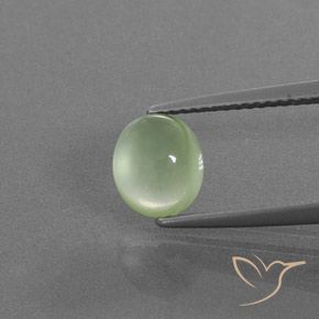 1.76ct Natürlicher Blasses Birnengrün Prehnit, Oval, Transparent / Lichtdurchlässig