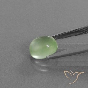9,17 ctw natürlicher Blasses Birnengrün Prehnit, Oval, Transparent / Lichtdurchlässig