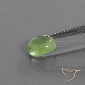 9,17 ctw natürlicher Blasses Birnengrün Prehnit, Oval, Transparent