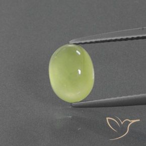 9,17 ctw natürlicher hellgelb Prehnit, Oval, Transparent / Lichtdurchlässig