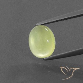 1.75ct Natürlicher Helles Zitronengelb Prehnit, Oval, Transparent / Lichtdurchlässig