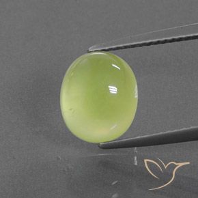 4.59ct Natürlicher hellgelb Prehnit, Oval, Transparent / Lichtdurchlässig