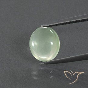 2.18ct Natürlicher Blasses Gelbgrün Prehnit, Oval, Transparent