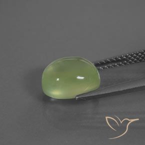 9,17 ctw natürlicher Mittelgrün Prehnit, Oval, Transparent