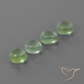 4.84 ct natürliche Blasses Birnengrün Prehnit-Edelsteine, Oval, Transparent