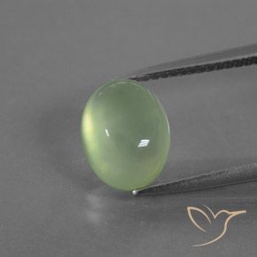 3.45ct Natürlicher Blasses Birnengrün Prehnit, Oval, Transparent / Lichtdurchlässig