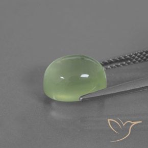 9,17 ctw natürlicher Blasses Birnengrün Prehnit, Oval, Transparent / Lichtdurchlässig