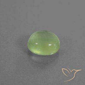 9,17 ctw natürlicher Blasses Birnengrün Prehnit, Oval, Transparent / Lichtdurchlässig