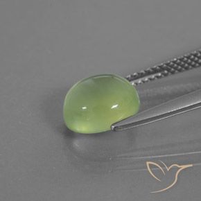 9,17 ctw natürlicher Blasses Birnengrün Prehnit, Oval, Transparent / Lichtdurchlässig