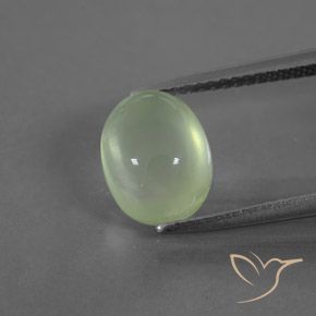 3.39ct Natürlicher Mittelgrün Prehnit, Oval, Transparent