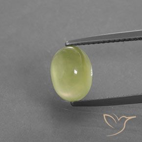 3.39ct Natürlicher hellgelb Prehnit, Oval, Transparent / Lichtdurchlässig