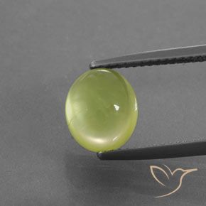 3.51ct Natürlicher Helles Zitronengelb Prehnit, Oval, Transparent / Lichtdurchlässig