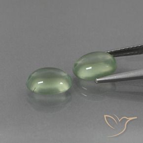 4.18 ct natürliche Mittelgrün Prehnit-Edelsteine, Oval, Transparent