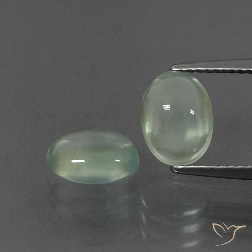 3.77ctw Natürlicher gelblich-grün Prehnit, Oval, Transparent
