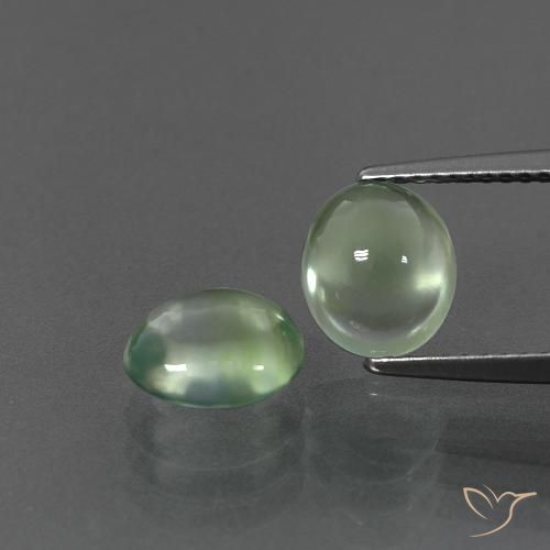 3.59ctw Natürlicher hellgrün Prehnit, Oval, Transparent