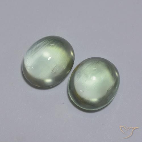 3.56ctw Natürlicher Sehr helles Grün Prehnit, Oval, Transparent