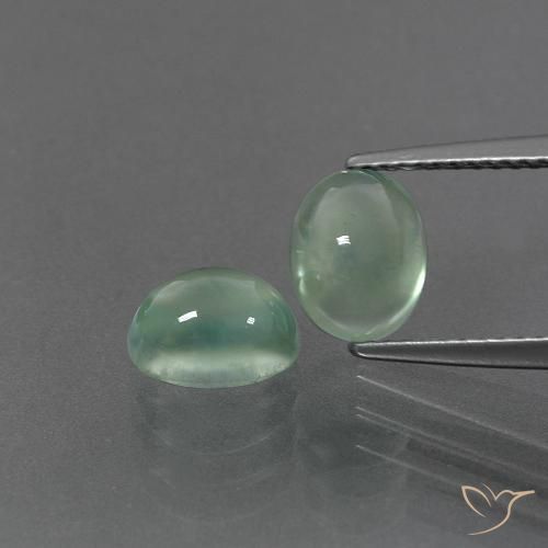 3.18ctw Natürlicher Helles Mintgrün Prehnit, Oval, Transparent