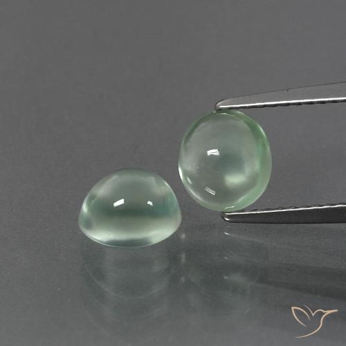 3.16ctw Natürlicher Sehr helles Grün Prehnit, Oval, Transparent