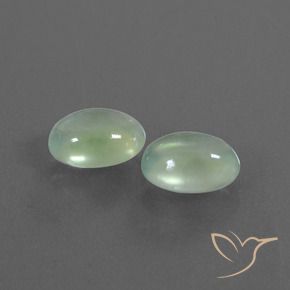 2.39 ct natürliche Helles Birnengrün Prehnit-Edelsteine, Oval, Transparent