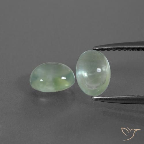 2.09ctw Natürlicher Sehr helles Grün Prehnit, Oval, Transparent