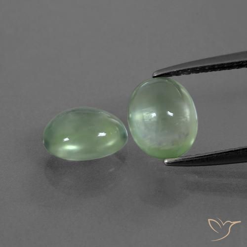2.62ctw Natürlicher gelblich-grün Prehnit, Oval, Transparent
