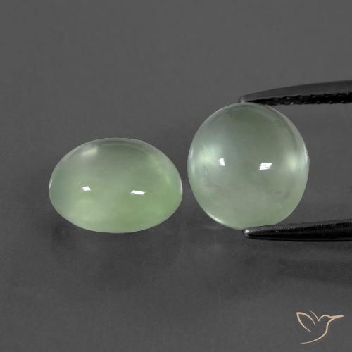4.58ctw Natürlicher Blasses Gelbgrün Prehnit, Oval, Transparent