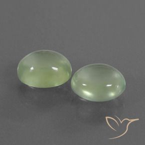 4.39 ct natürliche Blasses Birnengrün Prehnit-Edelsteine, Oval, Transparent