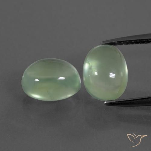 4.86ctw Natürlicher Helles Birnengrün Prehnit, Oval, Transparent