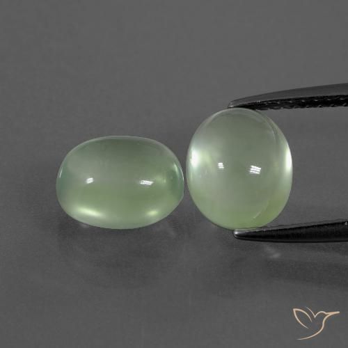 4.66ctw Natürlicher Hellgelb Grün Prehnit, Oval, Transparent, Photo A