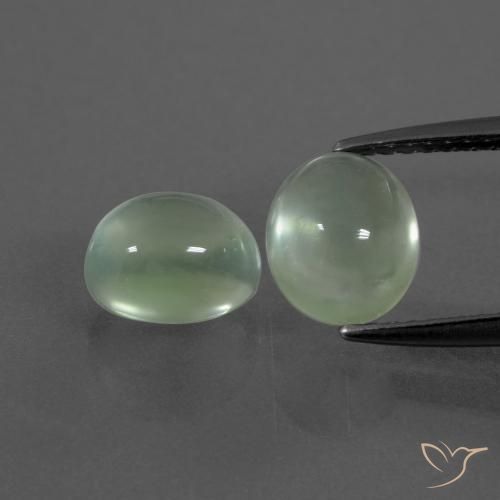 3.70ctw Natürlicher Sehr helles Grün Prehnit, Oval, Transparent