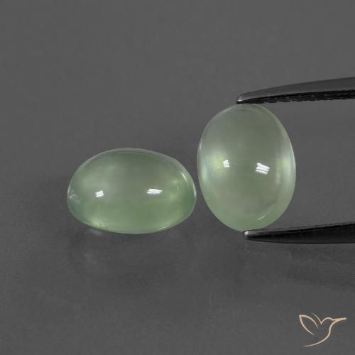 3.62ctw Natürlicher Helles Birnengrün Prehnit, Oval, Transparent