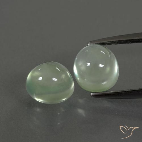 3.47ctw Natürlicher Sehr helles Grün Prehnit, Oval, Transparent
