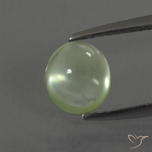 1.50ct Natürlicher Blasses Limettengrün Prehnit, Oval, Transparent