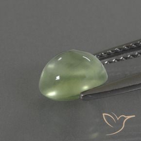 9,17 ctw natürlicher Blasses Limettengrün Prehnit, Oval, Transparent