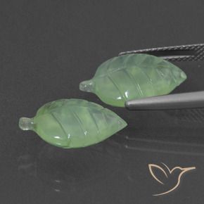 11.27 ct natürliche Blasses Birnengrün Prehnit-Edelsteine, Fantasie, Lichtdurchlässig