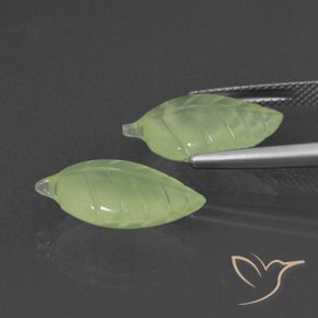 12.86 ct natürliche Blasses Birnengrün Prehnit-Edelsteine, Fantasie, Lichtdurchlässig