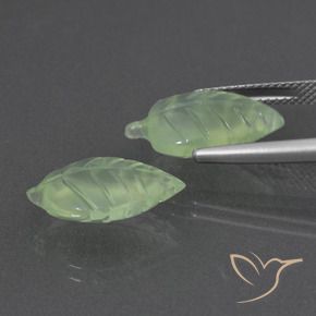 11.85 ct natürliche Blasses Birnengrün Prehnit-Edelsteine, Fantasie, Lichtdurchlässig