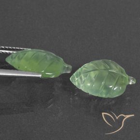 10.56 ct natürliche Blasses Birnengrün Prehnit-Edelsteine, Fantasie, Lichtdurchlässig