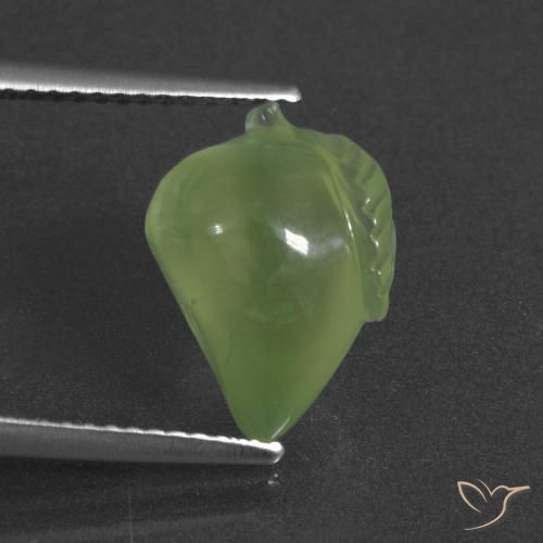 6.02ct Natürlicher Warmes Grün Prehnit, Fantasie, Lichtdurchlässig